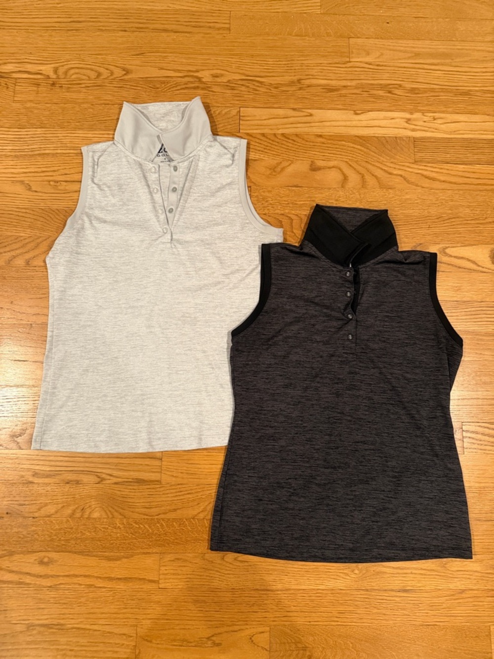 Izod Sleeveless Golf Polo Tops - Heather Light Gray & Charcoal ⛳️